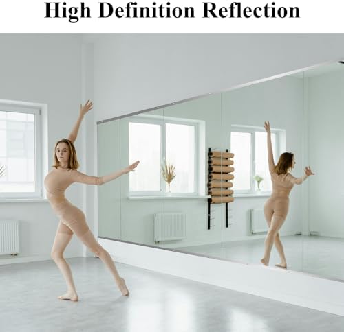 Home Gym Mirror for Wall, 55" x 30" x 2PCS Frameless Full Length Mirror | Tempered Glass, Large Workout Mirrors, for Home Gym, Dance Studio, Yoga Room, Garage Gym