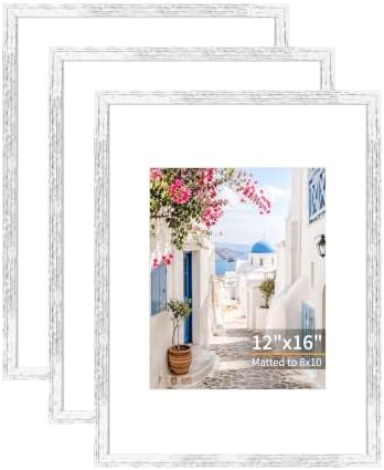 12x16 Picture Frames Set of 3 Vintage White Photo Frame Wall Table Display