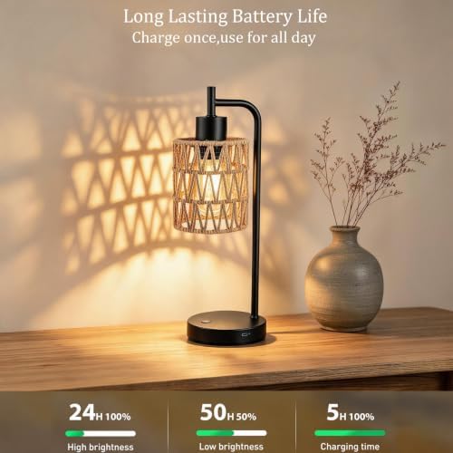 Rechargeable Outdoor Patio Table Lamps, Cordless, Set of 2