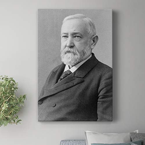 Renditions Gallery Benjamin Harrison Presidental Portrait Wall Art, Premium Gallery Wrapped Canvas Decor, Ready to Hang, 36 in H x 24 in W, Made in America Print