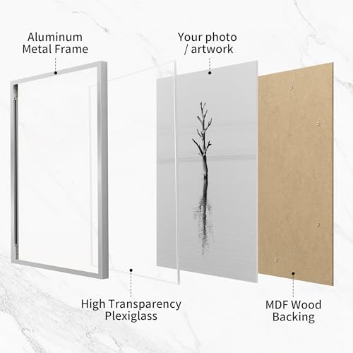 6x9 Metal Picture Frame - High-End Aluminum Frame for Art, Simple and Elegant 6 by 9 Poster Photo Frame for Wall Gallery, Mount Horizontally or Vertically, Silver, 1 Pack