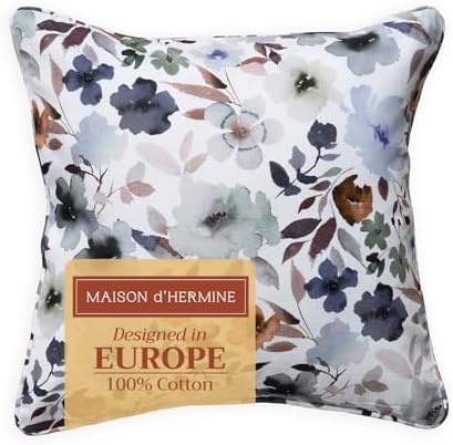 Maison d' Hermine Throw Pillow Covers 100% Cotton (20" x 20" - Pack of 1)