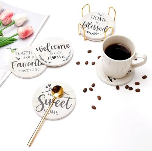 Housewarming Gifts for New Home Decor Farmhouse Cute Table Cup Coasters