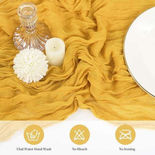 20 Pack Cheesecloth Table Runner 17 x 108 Inch, Gold