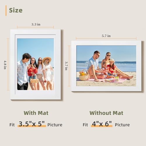 HappyHapi 4x6 Picture Frame Set of 10, Wall or Tabletop Display, White