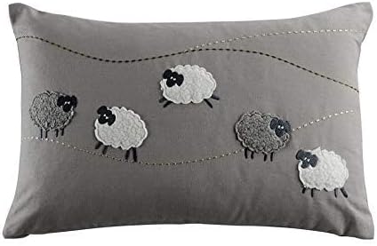 JWH Sheeps Throw Pillow Cover, Gray White, 14x21 Inch
