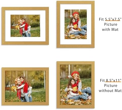 Picrit 8.5x11 Picture Frame Set of 12, Modern Gallery Wall Frames, Gold