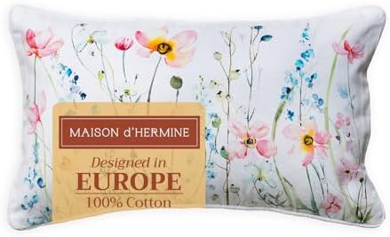 Maison d' Hermine Throw Pillow Covers 100% Cotton (12" x 20" - Pack of 1)
