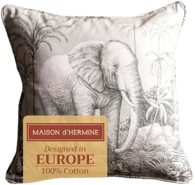 Maison d' Hermine Throw Pillow Covers 100% Cotton (20" x 20" - Pack of 1)