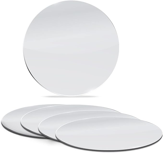 8 Inch, Pack of 3 Small Mirrors for Crafts, Round Mirror for Tables at Wedding, Mirror Tiles for Crafts and DIY Projects