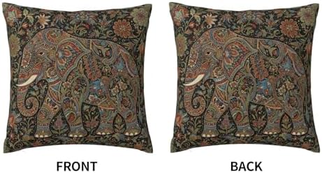 Bohemian Mandala Elephant Throw Pillow Cover