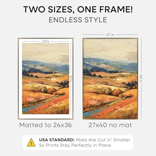 Homeforia 27x40 Bronze Poster Frame, High-End Metal, 24x36 Mat, Glass
