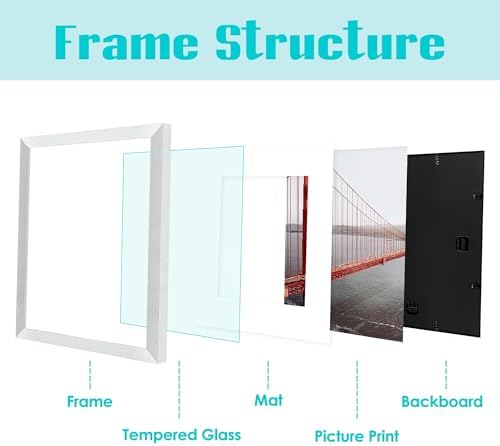 Frametory 2 Pack 11x14 Silver Picture Frame with Real Glass Mat for 8x10