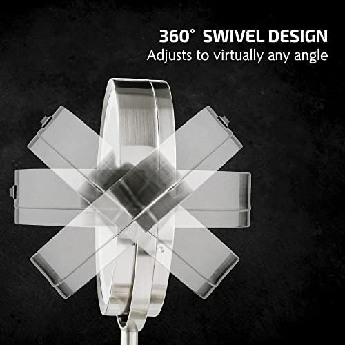 OVENTE 7'' Lighted Magnifying Makeup Mirror, Nickel Brushed MCT70BR1X7X | Cordless Tabletop Vanity Mirror with 1X/7X Magnification, Battery Operated, 360° Swivel Design, Cool-Tone LED Lights