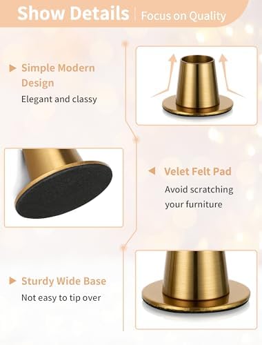 NUPTIO Gold Candlestick Holders Set of 12, Small