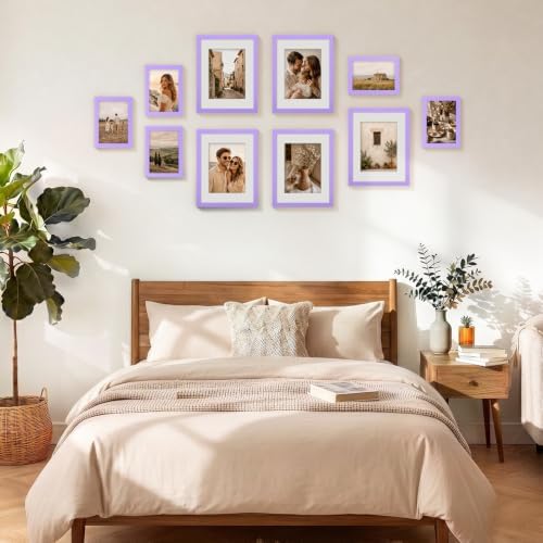 Vittanly 8.5x11 Picture Frames Set of 5, Certificate Frame, Purple