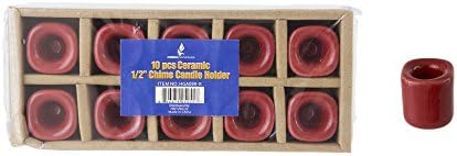 Mega Candles 10 pcs Red Ceramic Chime Ritual Spell Candle Holders, Great for Casting Chimes, Rituals, Spells, Vigil, Witchcraft, Wiccan Supplies & More
