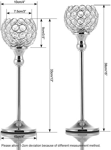 Silver Crystal Votive Candle Holders Set of 2