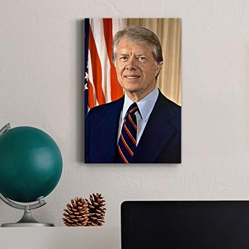 Renditions Gallery Jimmy Carter Presidental Portrait Wall Art, Premium Gallery Wrapped Canvas Decor, Ready to Hang, 60 in H x 40 in W, Made in America Print