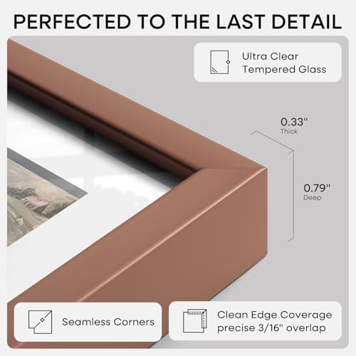 Homeforia 26.75x19.25 Mocha Puzzle Picture Frame, High-End Metal, Glass