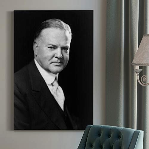 Renditions Gallery Herbert Hoover Presidental Portrait Wall Art, Premium Gallery Wrapped Canvas Decor, Ready to Hang, 60 in H x 40 in W, Made in America Print