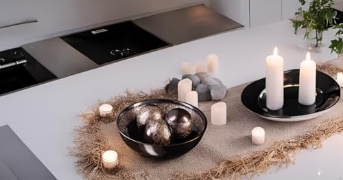 Creative Scents Dublin Brown Decorative Bowl with Orbs Set - Centerpiece Table Decorations - Coffee Table Decor - Home Decorations for Living Room Decor, Table Centerpieces for Dining Room Table