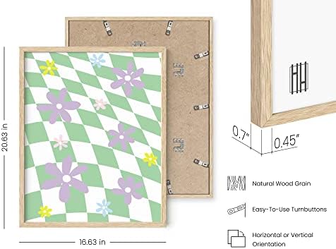 HAUS AND HUES Danish Pastel Aesthetic - Green Wall Art Danish Posters Cute Wall Decor Floral Wall Decor Floral Danish Pastel Room Decor Aesthetic Danish Home Decor (16" x 20" Framed Beige)
