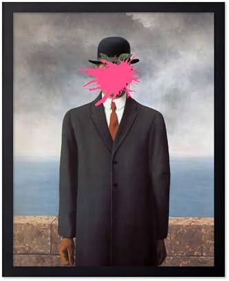 Poster Master Man in Overcoat Print - The Son of Man Painting Poster - Altered & Pop Art - Gift for Men & Women - Surreal Decor for Bedroom, Living Room or Office - 16x20 Black Framed