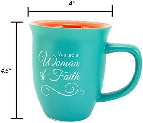 Abbey + CA Gift Woman of Faith Mug and Lid/Coaster Set, Christian Gifts for Women, 14-ounces, Microwave and Dishwasher Safe (Pack of 12)