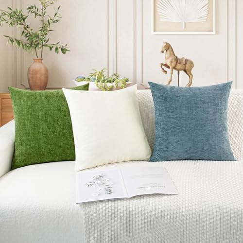 CaliTime Decorative Couch Throw Pillow Covers 20 X 20 Inches Smoke Blue