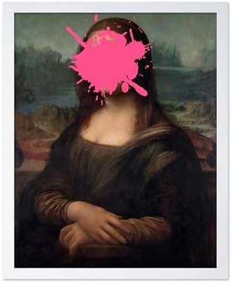 Poster Master Mona Lisa Print - Baroque Painting Poster - Altered & Pop Art - Housewarming Gift for Men & Women - Great Decor for Office, Living Room or Bedroom - 8x10 White Framed