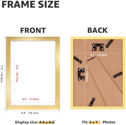 Giftgarden 5x7 Picture Frame Set of 18, Lightweight 5 by 7 Frames Bulk for Gallery Wall Photo Hanging and Tabletop Display, Gold