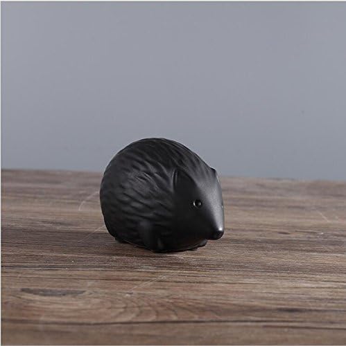 NWFashion Ceramic Animal Figurines Home Decoration Furniture Desktop Display (Black Hedgehog)
