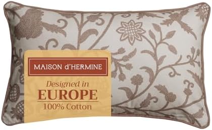 Maison d' Hermine Throw Pillow Covers 100% Cotton (12" x 20" - Pack of 1)