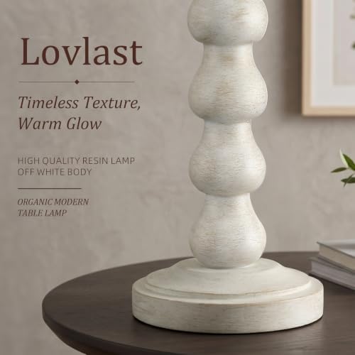 Lovlast 27" Farmhouse Modern Off White Table Lamps for Living Room Bedroom