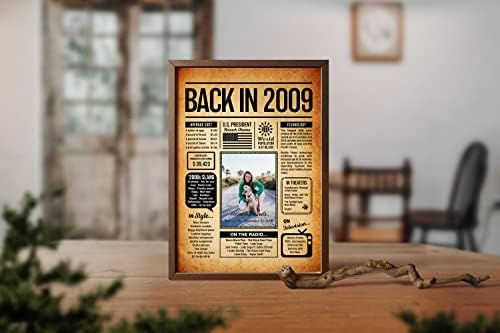 Back in 2009 Poster Sign, Personalized Birthday Gifts Idea, Custom 2009 Historical Birthday Newspaper, Born in 2009 Birthday Party Decorations, Fun Fact for the Day You Were Born, Decor Art Print