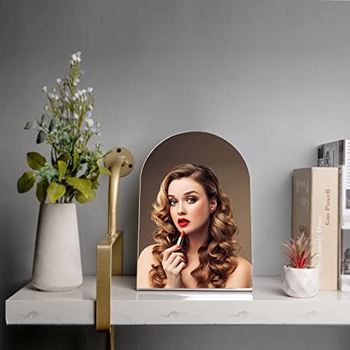 Table Mirror for Desk Vanity Mirrors Makeup Organizer Mirror Unbreakable Mirrors Travel Makeup Mirrorss, Portable Countertop Mirro Bathroom Shaving Make Up Mirro for Counter, Bedroom, Bathroom, Dorm