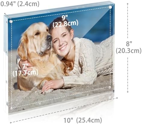 TWING 8x10 Acrylic Frame 5 Pack,24MM Thicker Frameless Clear Picture Frames