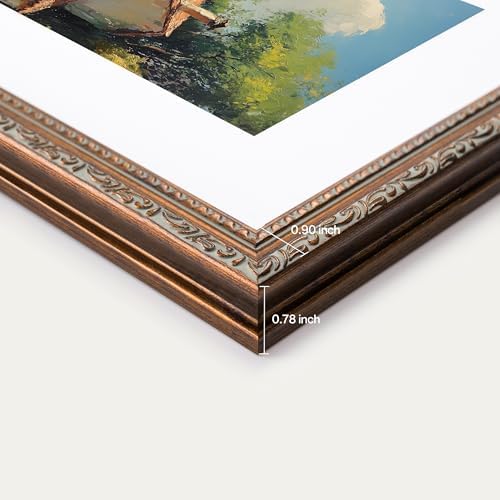 eletecpro 8x10 Vintage Picture Frame, Glass Cover, Bronze, 2-Pack
