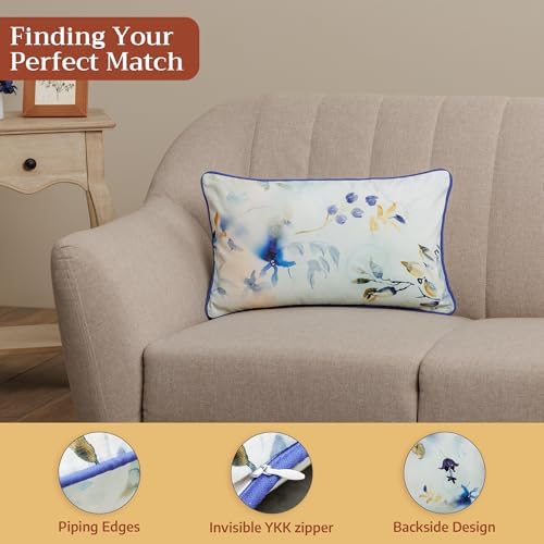 Maison d' Hermine Throw Pillow Covers 100% Cotton (12" x 20" - Pack of 1)
