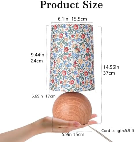 Ziqqeelam Flowers Cute Small Table Lamp, Boho Floral Table Lamps for Bedroom, Bedside Small Table Lamp for Small Space, Farmhouse Mini Table Lamp with Flowers Shape for Bedroom, Living Room, Nursery