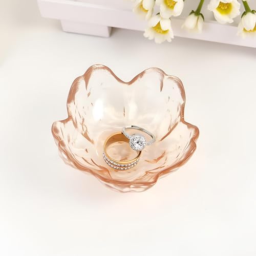 Crystal Orange Flower Ring Dish Jewelry Tray