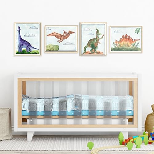 DREAM BIG PRINTABLES Friendly Dinosaur Art Prints (Set of 4) - Unframed - 11x14 | Delightful and Playful Art Prints | Room Decor for Young Explorers and Paleontology Enthusiasts | Living Room Decor