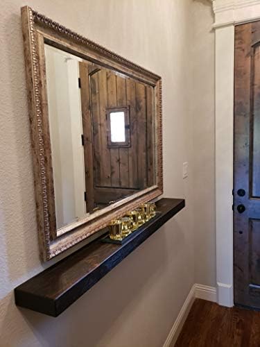 joelsantiques 48 inch Wooden Floating Shelves for Wall - 48x6x2 in, High End Solid Natural Wood, Heavy Duty Bracket, Wall Mounted for Bathroom, Living Room, Bedroom, Office Floating Storage - Mocha