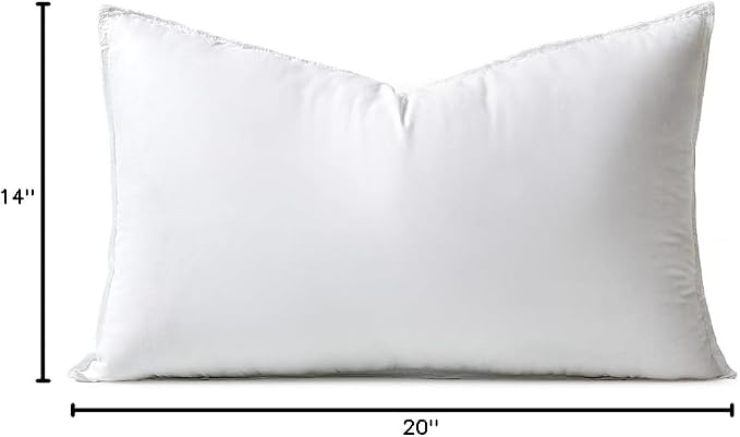 MIULEE 14x20 Inch Synthetic Down Alternative Pillow Insert | Decorative Throw Pillow 14 x 20 Inch Body Bed Sleeping Ultra Soft Fluffy Form for Sofa Couch Bed