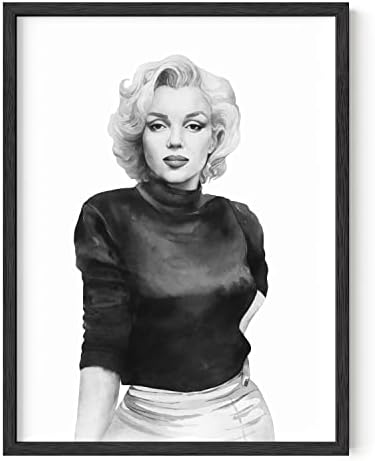HAUS AND HUES Iconic Woman Posters Famous Woman Wall Art Black and White Famous Women Pictures Decor, Iconic Movie Stars Wall Decor | BLACK FRAMED (12"x16")