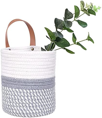 Wall Hanging Storage Basket, Woven Plant Holder for Organizing, 6.3” x 7"