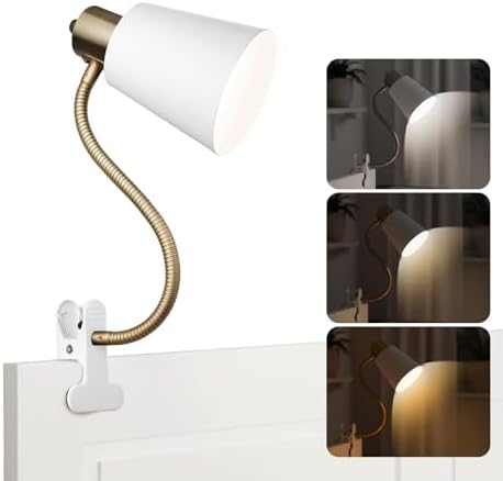 LALISU Desk lamp Eye-Caring Table Lamps 360°Rotation Gooseneck Clip on Lamp