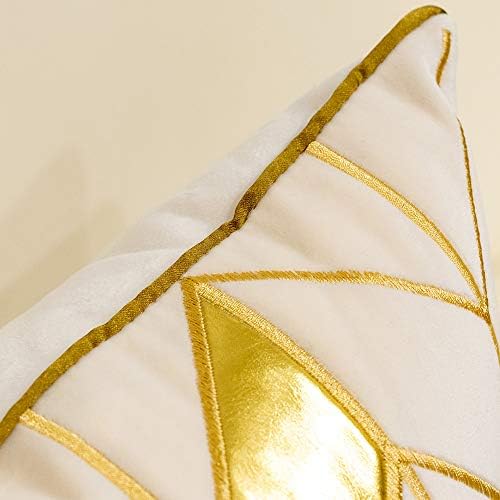 Avigers Throw Pillow Cover 20 x 20 Inch, White，Gold, Velvet, Hidden Zipper