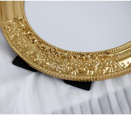Oval 11.8x10 inch Resin Vintage Mirror | Wall Mounted Decorative Mirror for Entryway, Hallway, Bedroom Oval Mirror(Gold)